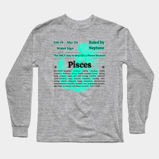 Pisces ♓️ Woman Art Tee Long Sleeve T-Shirt